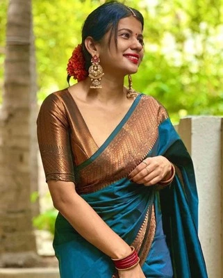 Indischer Sari Pakistaner Hochzeit Saree Bluse Bollywood Designer Party Wear Neu - Bild 1 von 4