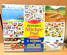 Melissa Doug Vehicles Reusable Sticker Pad 165 New
