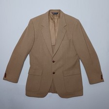 Vintage John Alexander Mens Wool Tweed Sport Coat 42R Brown Herringbone USA