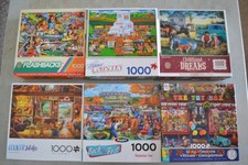 Set of SIX 1000 Piece Puzzles All Complete Buffalo,Ceaco,Master Pieces...