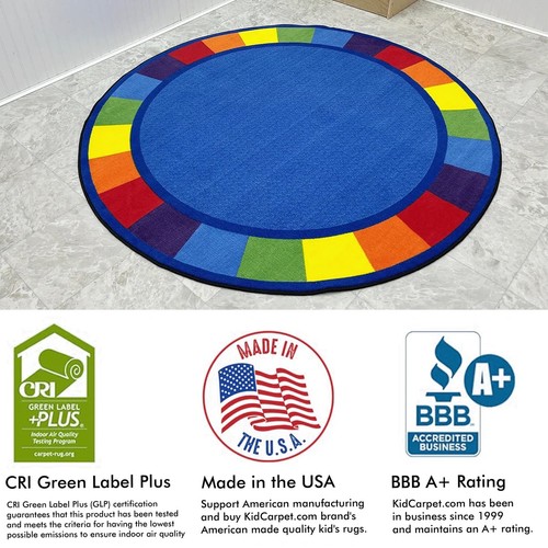 KidCarpet Colors Full Circle Rug 6' – Round Educational Classroom Color Carpet - Picture 6 of 8