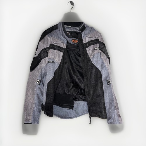 Fieldsheer Mesh Padded Armored Motorcycle Jacket, Men’s Gray Black Size Small