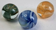 Vintage Vitro Agate Lot Of 3 Hybrid Cat s Eye Marbles 5/8 All Mint 426050