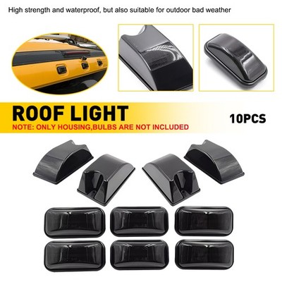 10PCS Smoke LED Roof Cab Top Lights Marker Lamps Dot For 03-09 Hummer H2/H2 SUT