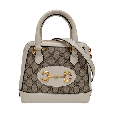 Gucci Horsebit 1955 Mini Top Handle Bag 'GG Supreme/White' - Very