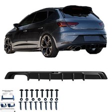 Diffuseur arrière noir brillant pour SEAT Leon 3 FR phase 2 de 11/2016 à 11/2019