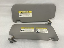 2010-2013 Kia Soul Sun Visors Set Gray W Mirrors Extendable Oem Tested Pair