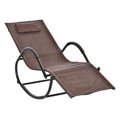 Schaukelstuhl Zero Gravity Schaukelsessel Rattanoptik Terrassenwippe mit Re