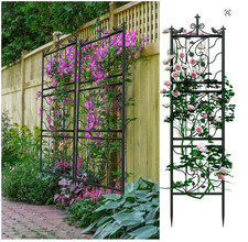 Set of 2 Tall Plant Climbing Fence Metal Garden Trellis Outdoor Animal Barrier E