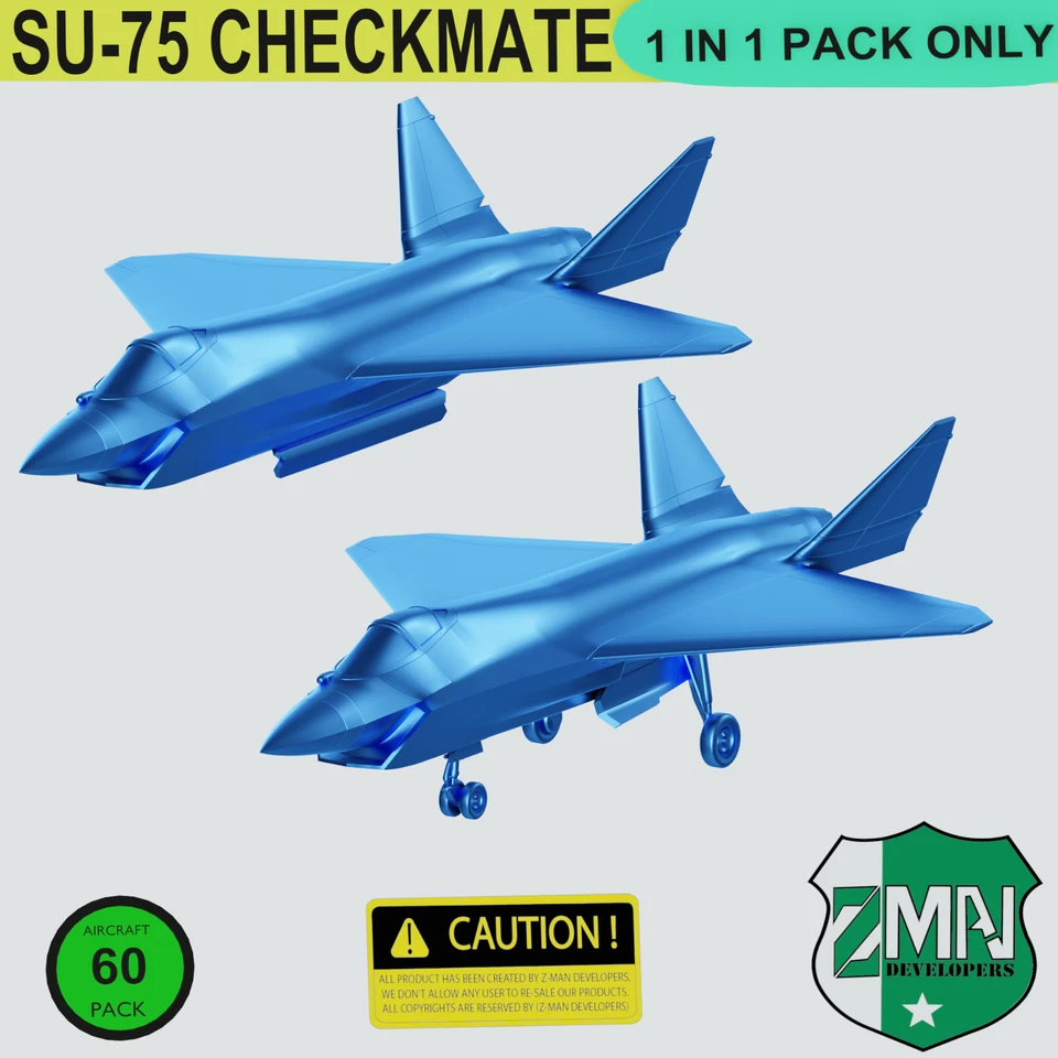 SUKHOI SU-75 "CHECKMATE" STEALTH RUSSIAN AIRCRAFT 1/72 3D - Photo 3/3