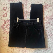 Vintage 90s Black Corduroy High Waist Dark Academia Pants