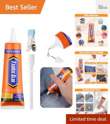 Permanent Fabric Glue 60 ML - Fast Drying & Waterproof for DIY Crafts