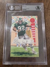 Reggie White Autographed Signed Goal Line Art Card GLA BAS Cut Eagles