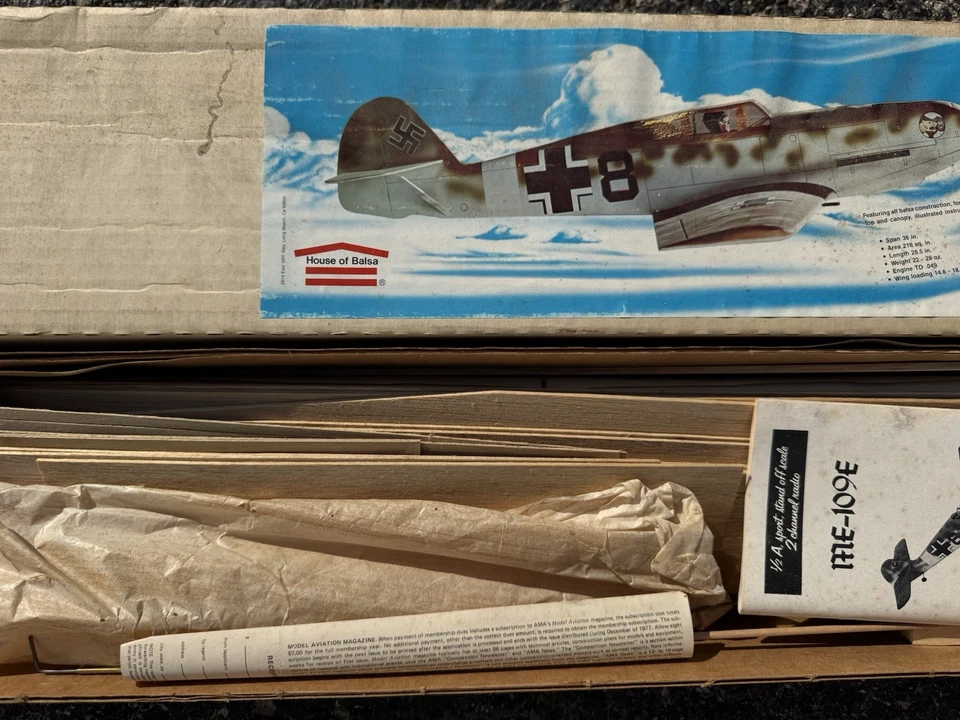 Vintage RARE WWII ME-109 1/12 Stand Off Scale For 2-4 Channel Radio READ DESC - Image 4 of 4