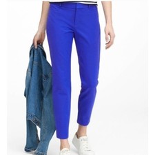 NWT Banana Republic Blue Mid Rise Stretch Sloan Crop Slim Dress Pant Size 2