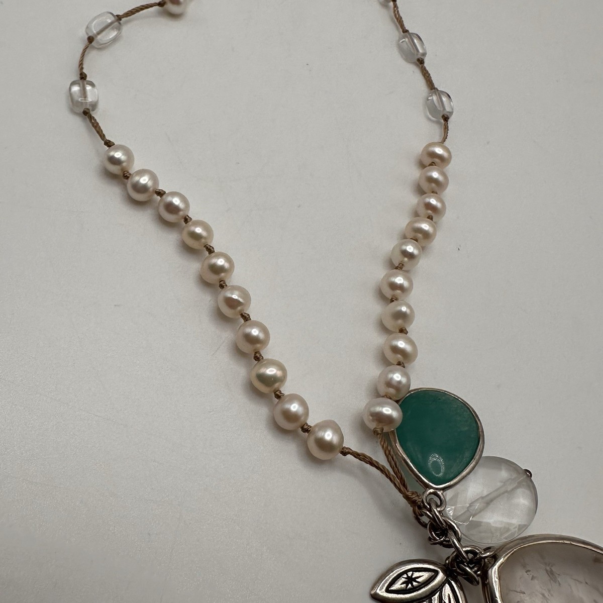 SILPADA Necklace Oh So Pretty Sterling Silver Pearl Quartzite Rock Crystal N2108 View 5