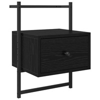 Nachttisch Schwarz Eichen-Optik 35X30X51 Cm Holzwerkstoff Kommode Bett