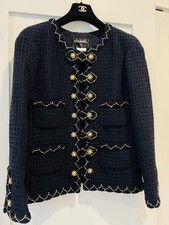 CHANEL 15A PARIS-SALZBURG TWEED GOLD CC BUTTON TWEED JACKET BLAZER FR44 US12