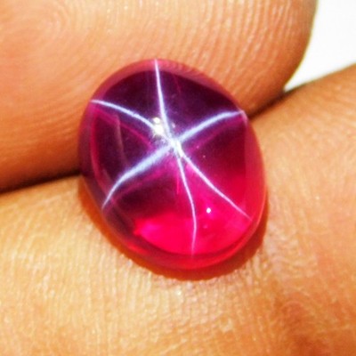 6.60 Ct Rare Natural Star Ruby 6 Ray Oval Cut Certified Loose Gemstone