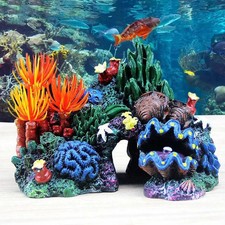 Fish Tank Ornament Simulated Coral Reef Island Resin Plant Mountain Aquarium Dec