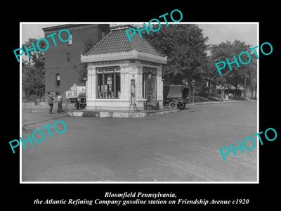 Bloomfield Pennsylvania Atlantic Oil Station c1920 Large Historic Old Photo