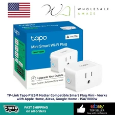 TP-Link Tapo P125M Matter Compatible Smart Plug Mini - Works with Apple Home
