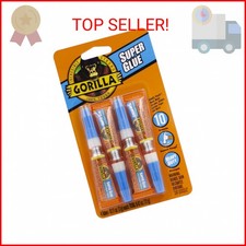 Gorilla Super Glue, Clear Glue, Four 3 Gram Tubes Pack of 1 - All Purpose and