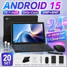 AEEZO Tablet Android 15 Tablet 10.1" IPS LCD 128GB ROM 1TB TF Octa-Core 20 Set