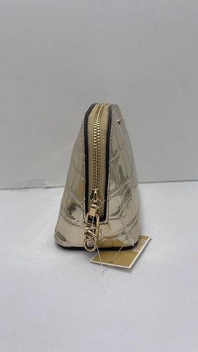 Michael Kors Empire Metallic Crocodile Embossed Leather Pouch Silver- NWT - Picture 16 of 19
