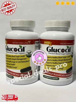 Glucocil Blood Sugar Support 2 Pack (120 Softgels Each)   30 Day Supply   Sealed
