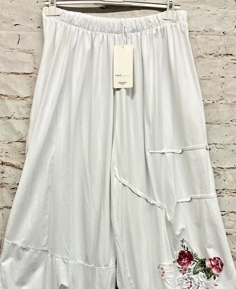 Moonshine Fashion Hose Lagenlook 44 46 48 bunt Freizeithose Übergröße Neu weiß - Bild 2 von 4