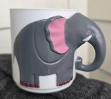 Vintage 80s Plastic Children  s Zoo Elephant Mug Cup Part Of Collection Set