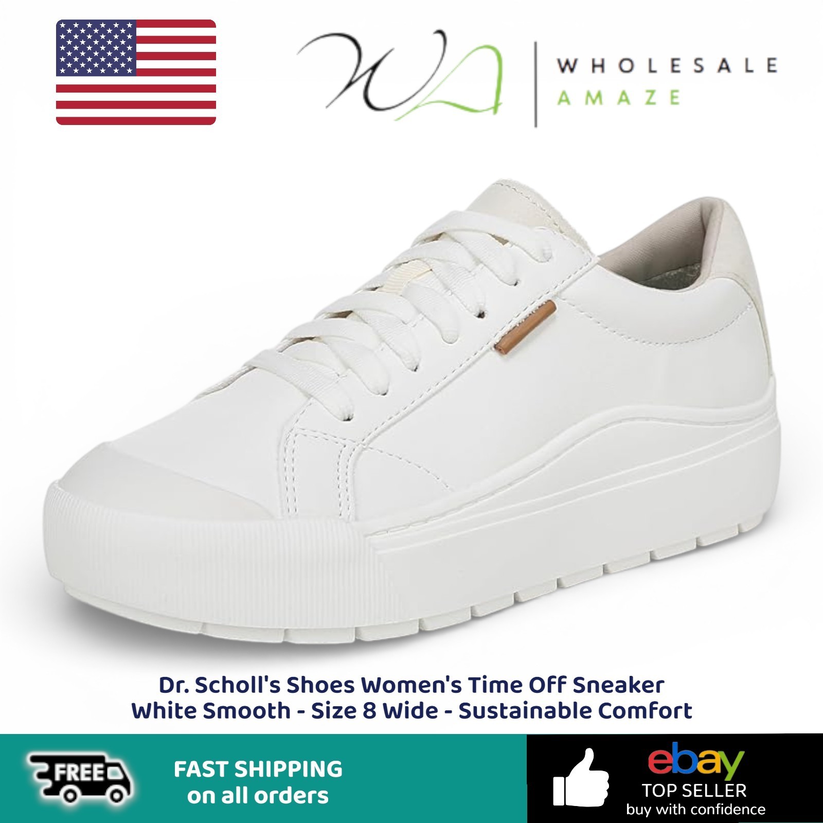 Dr. Scholl's Shoes Women's Time Off Sneaker White Smooth - S