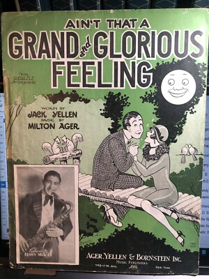 1927 Ragtime Sheet Music GRAND AND GLORIOUS FEELING by Milton Ager
