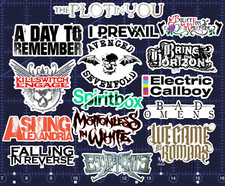 15 Metalcore Rock Band Logo Stickers -Clear, Holographic, or White - Heavy