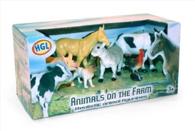 HGL Tiere auf dem Bauernhof Figurenset - Kinder Lernspielzeug (6 pro Packung)