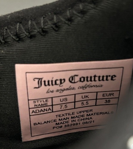 Juicy Couture Adana Laceup Sneakers Size 7.5 Crystals Black Rhinestone Shoes New - Picture 9 of 22