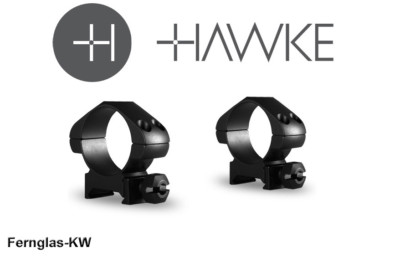 HAWKE 23006 30mm Präzision Stahl Ringmontagen Mittel für Weaver Schiene
