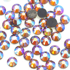 1440pcs HotFix Rhinestone Light Topaz AB Flatback Iron-On Beads Charm ss16 4mm