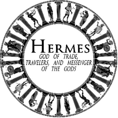 Hermes God Messenger Traveler Greek Mythology - Circle Sticker Decal 3 Inch