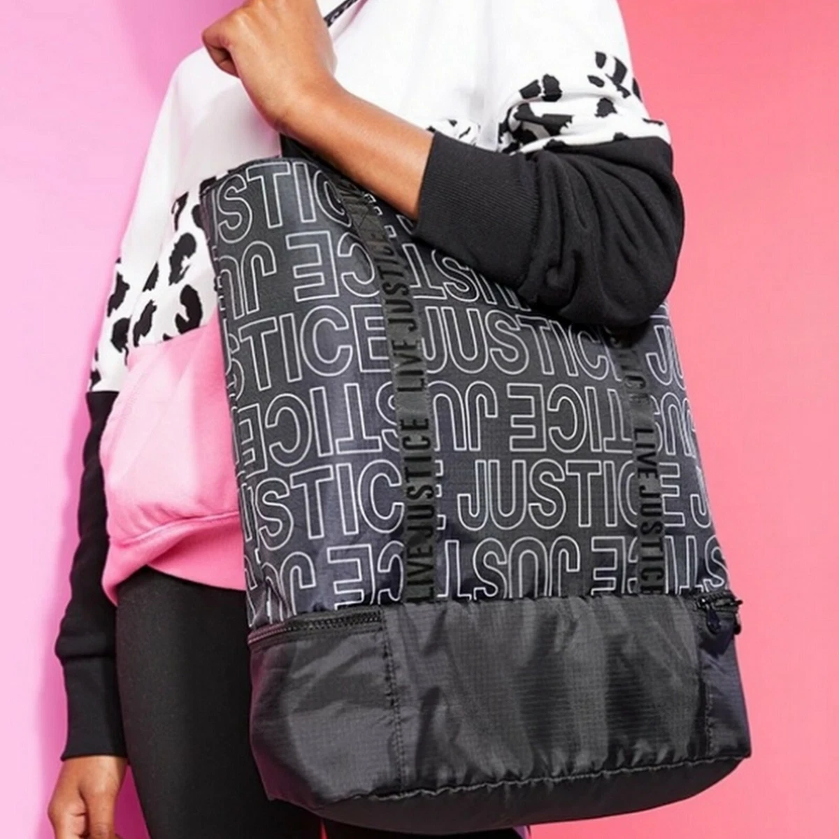 Justice sales drawstring bag
