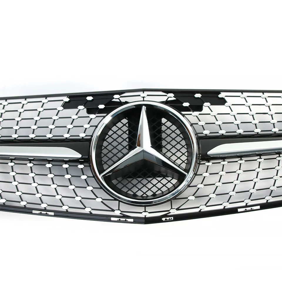 Front Grille w/Emblem For Mercedes Benz C-CLASS C300 C350 W204 Grill 2008-2014 - Image 3 of 4