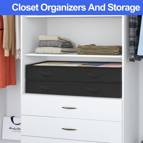 Extra Large Under Bed Storage Containers Bins 7.5 Inch Tall 6pcs 100l Underbed C - Picture 6 of 6