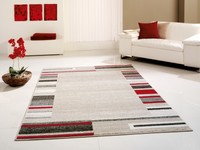 Moderner Teppich 80X150 Cm Mit Geometrischem Muster Beige Rot