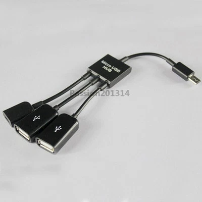 Micro USB Dual OTG Host Hub Cable Adapter For Google Nexus Samsung N5100 S3 S4 - Image 1 of 3