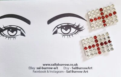 England Flag St George Adhesive glitter face gems Rugby World Cup Tattoo 2pcs