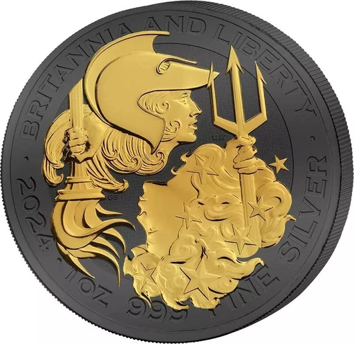 2024 Great Britain Britannia & Liberty Golden Enigma Edition in capsule
