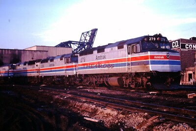 Original 1979 Amtrak Train Yard Chicago Slide #4226