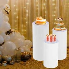 3* Pedestal Flower Stand Party Cylinder Pedestal Wedding Home Display Decoration