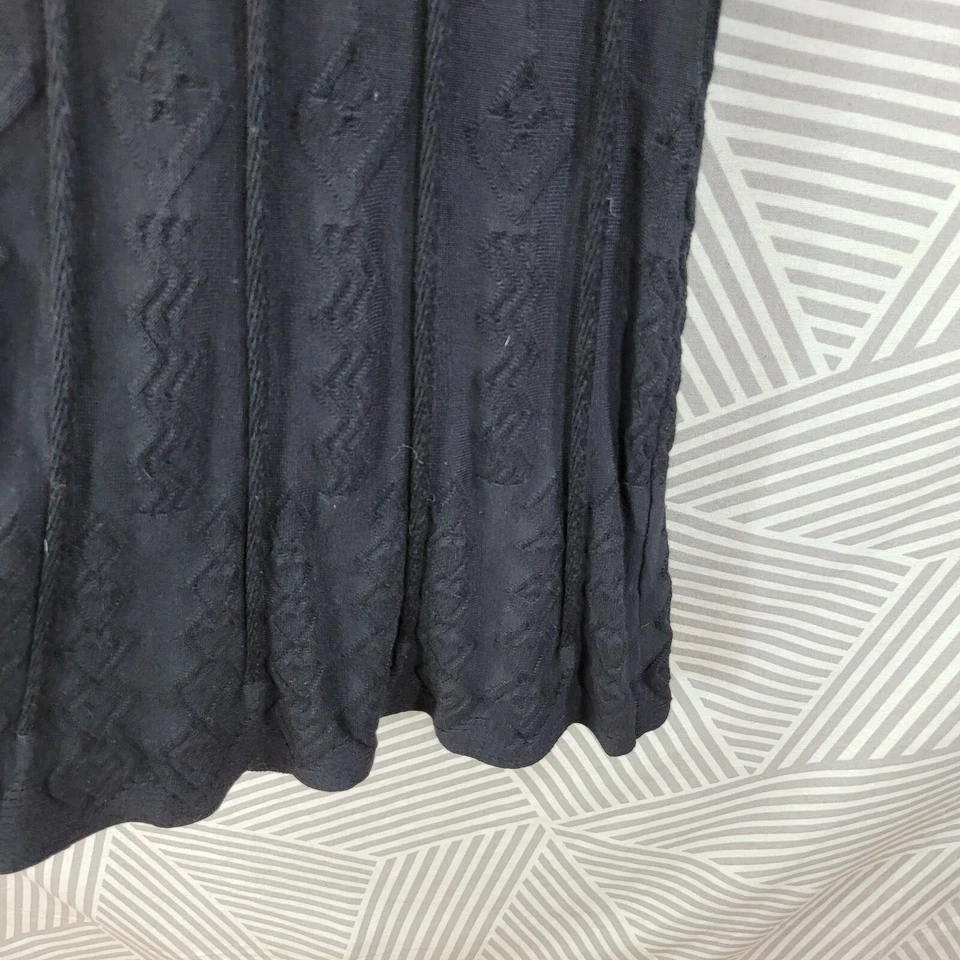 AB Studio Sweater Dress size Large stretch Career midi Cable Knit LBD black - Image 3 of 4